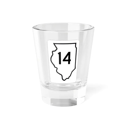 Illinois 14 1950 (Illinois) (Road Sign) Shot Glass 1.5oz 1.5oz - Go Mug Yourself