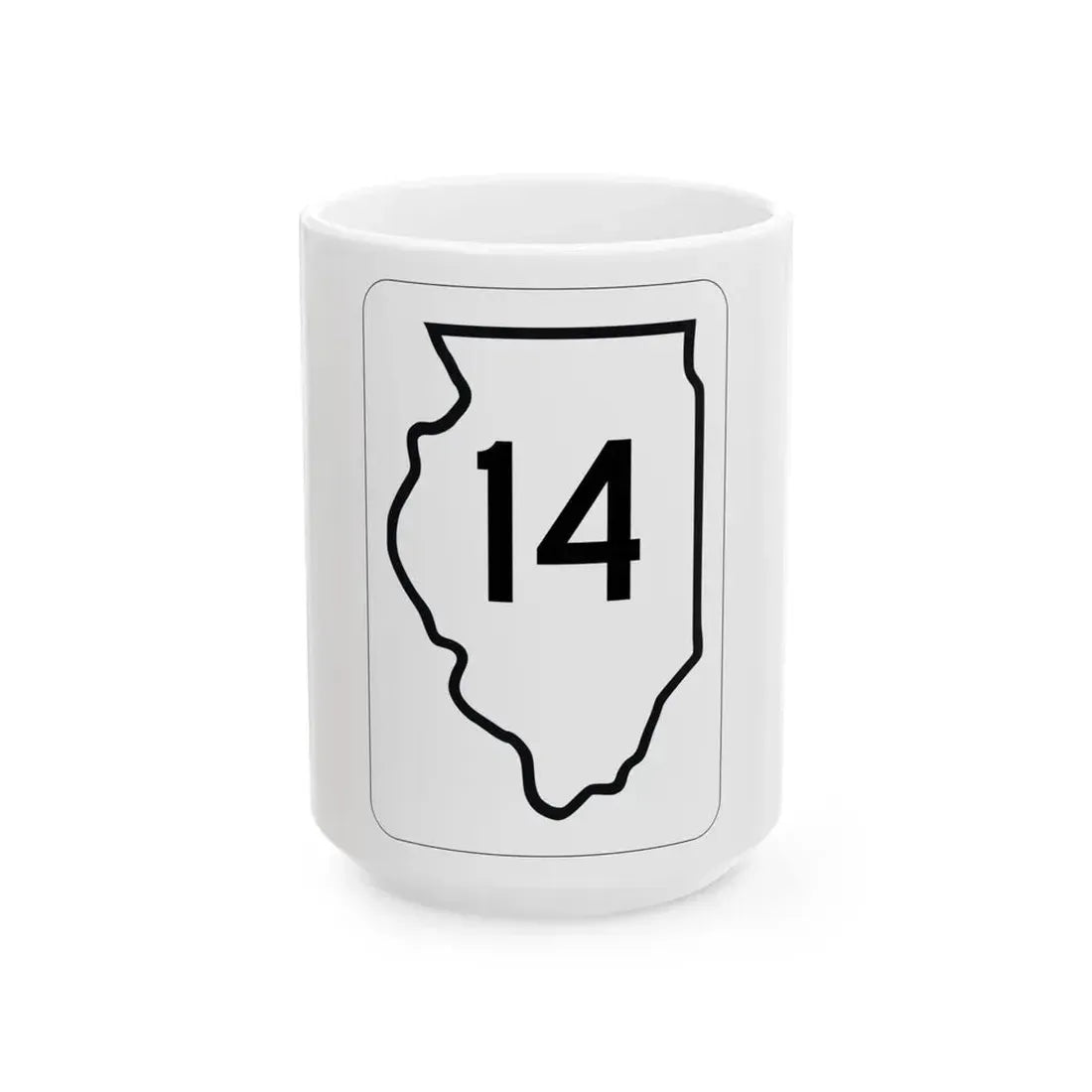 Illinois 14 1950 (Illinois) (Road Sign) White Coffee Mug 15oz - Go Mug Yourself