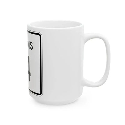 Illinois 14 (Illinois) (Road Sign) White Coffee Mug - Go Mug Yourself