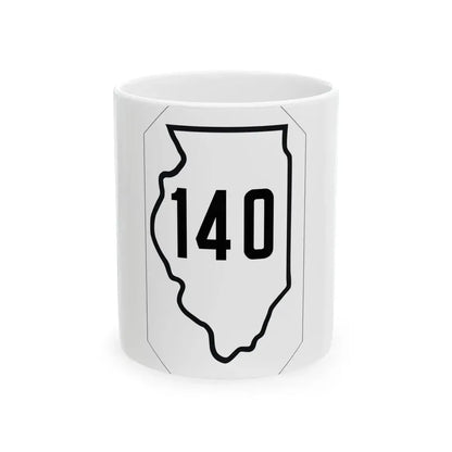 Illinois 140 1926 (Illinois) (Road Sign) White Coffee Mug 11oz - Go Mug Yourself