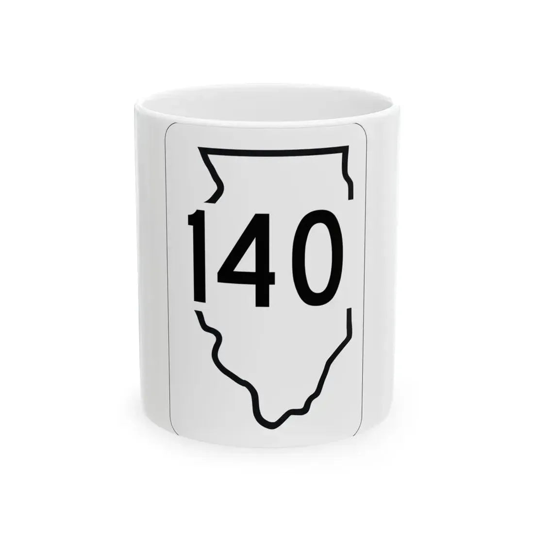 Illinois 140 1950 (Illinois) (Road Sign) White Coffee Mug 11oz - Go Mug Yourself