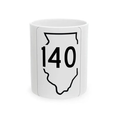 Illinois 140 1950 (Illinois) (Road Sign) White Coffee Mug 11oz - Go Mug Yourself