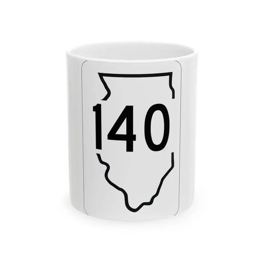 Illinois 140 1950 (Illinois) (Road Sign) White Coffee Mug 11oz - Go Mug Yourself