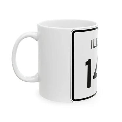 Illinois 140 (Illinois) (Road Sign) White Coffee Mug - Go Mug Yourself