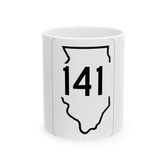 Illinois 141 1950 (Illinois) (Road Sign) White Coffee Mug 11oz - Go Mug Yourself