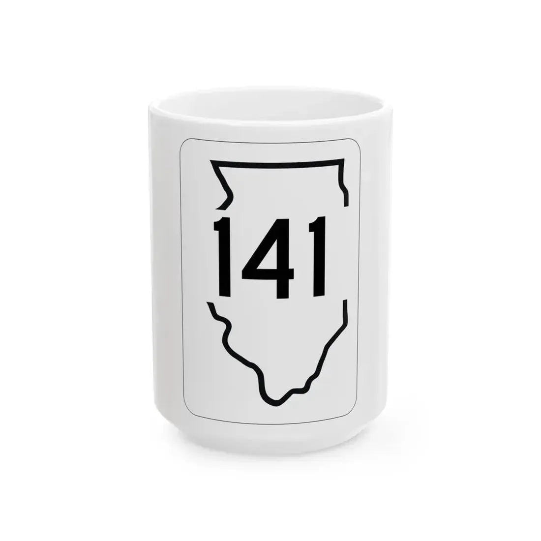 Illinois 141 1950 (Illinois) (Road Sign) White Coffee Mug 15oz - Go Mug Yourself