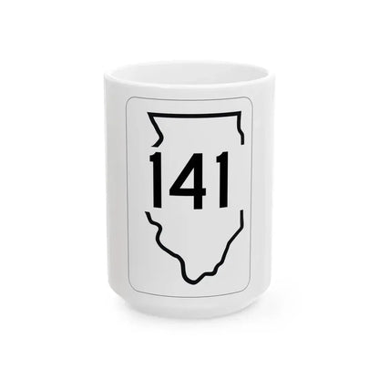 Illinois 141 1950 (Illinois) (Road Sign) White Coffee Mug 15oz - Go Mug Yourself