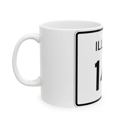 Illinois 141 (Illinois) (Road Sign) White Coffee Mug - Go Mug Yourself