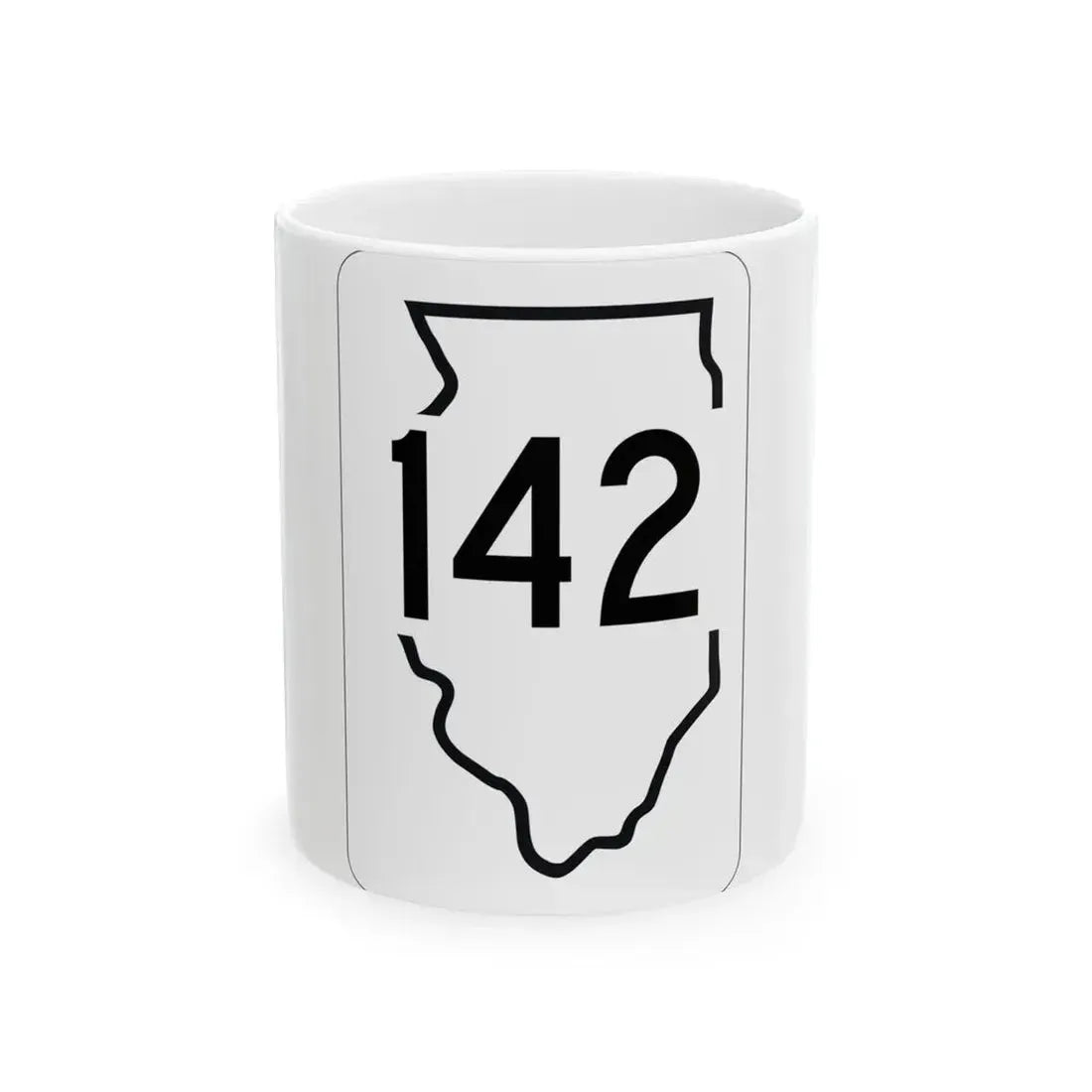 Illinois 142 1950 (Illinois) (Road Sign) White Coffee Mug 11oz - Go Mug Yourself
