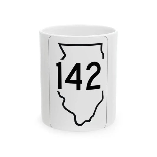 Illinois 142 1950 (Illinois) (Road Sign) White Coffee Mug 11oz - Go Mug Yourself