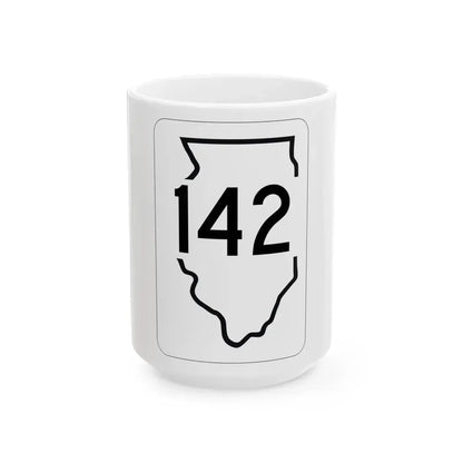 Illinois 142 1950 (Illinois) (Road Sign) White Coffee Mug 15oz - Go Mug Yourself