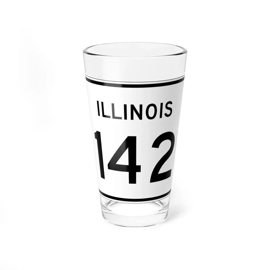 Illinois 142 (Illinois) (Road Sign) Pint Glss 16oz 16oz - Go Mug Yourself