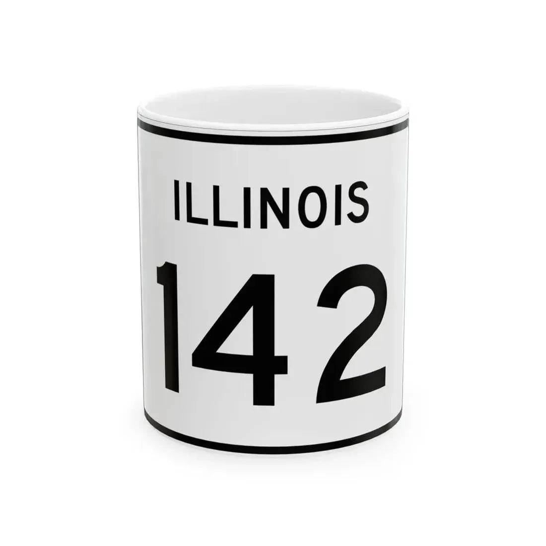Illinois 142 (Illinois) (Road Sign) White Coffee Mug 11oz - Go Mug Yourself