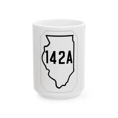 Illinois 142A 1926 (Illinois) (Road Sign) White Coffee Mug 15oz - Go Mug Yourself