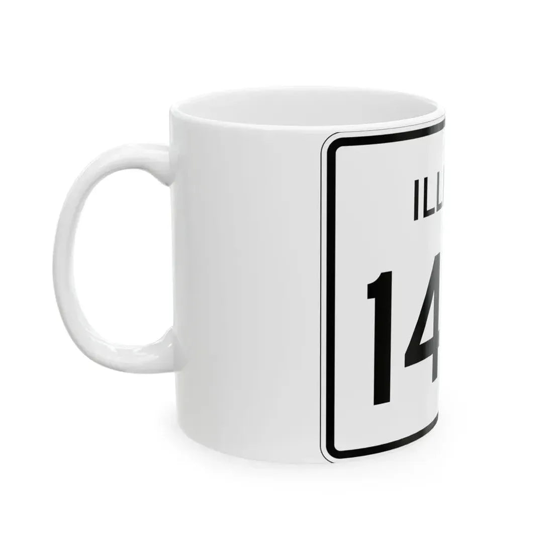 Illinois 142A (Illinois) (Road Sign) White Coffee Mug - Go Mug Yourself