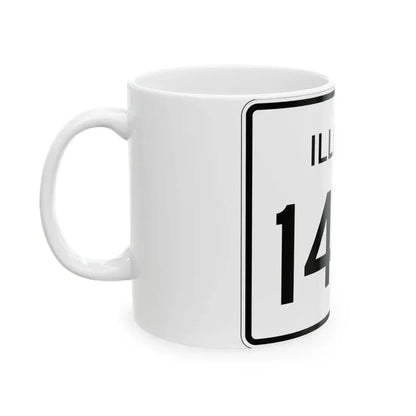 Illinois 142A (Illinois) (Road Sign) White Coffee Mug - Go Mug Yourself
