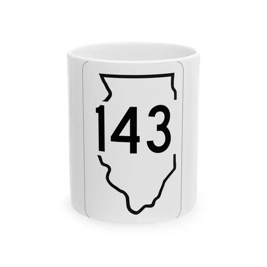 Illinois 143 1950 (Illinois) (Road Sign) White Coffee Mug 11oz - Go Mug Yourself