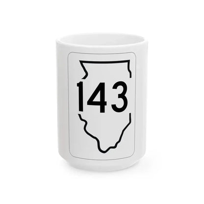 Illinois 143 1950 (Illinois) (Road Sign) White Coffee Mug 15oz - Go Mug Yourself
