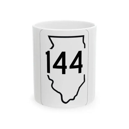 Illinois 144 1950 (Illinois) (Road Sign) White Coffee Mug 11oz - Go Mug Yourself