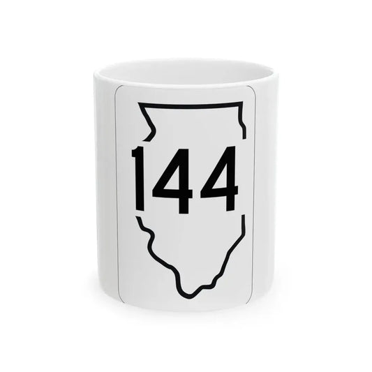Illinois 144 1950 (Illinois) (Road Sign) White Coffee Mug 11oz - Go Mug Yourself
