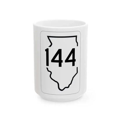 Illinois 144 1950 (Illinois) (Road Sign) White Coffee Mug 15oz - Go Mug Yourself