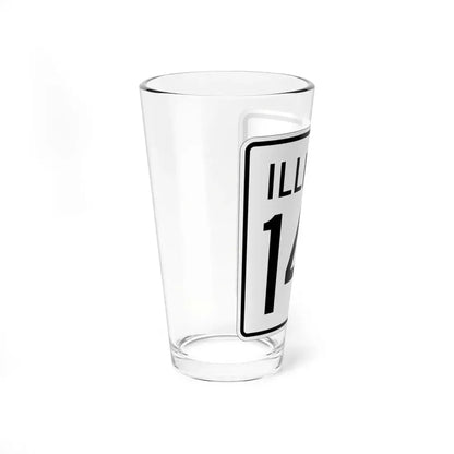 Illinois 144 1960 (Illinois) (Road Sign) Pint Glass 16oz - Go Mug Yourself