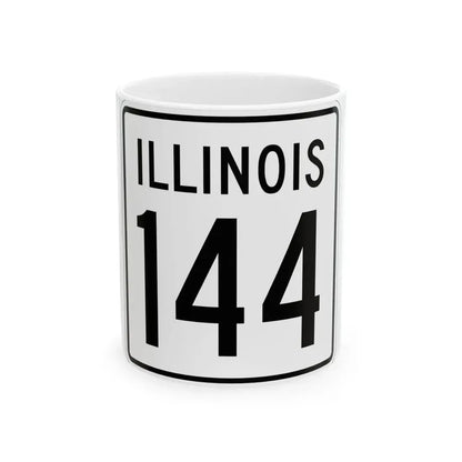Illinois 144 1960 (Illinois) (Road Sign) White Coffee Mug 11oz - Go Mug Yourself