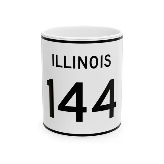 Illinois 144 (Illinois) (Road Sign) White Coffee Mug 11oz - Go Mug Yourself