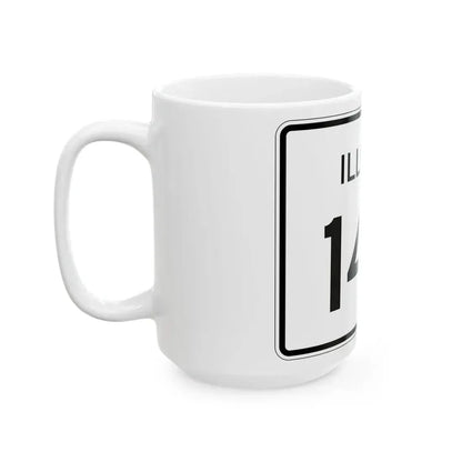 Illinois 144 (Illinois) (Road Sign) White Coffee Mug - Go Mug Yourself