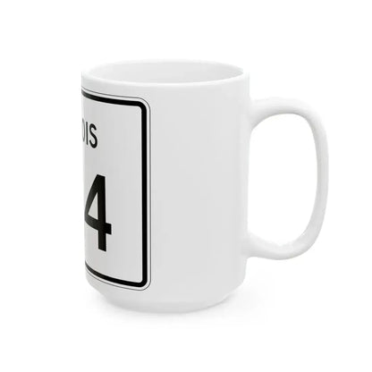 Illinois 144 (Illinois) (Road Sign) White Coffee Mug - Go Mug Yourself
