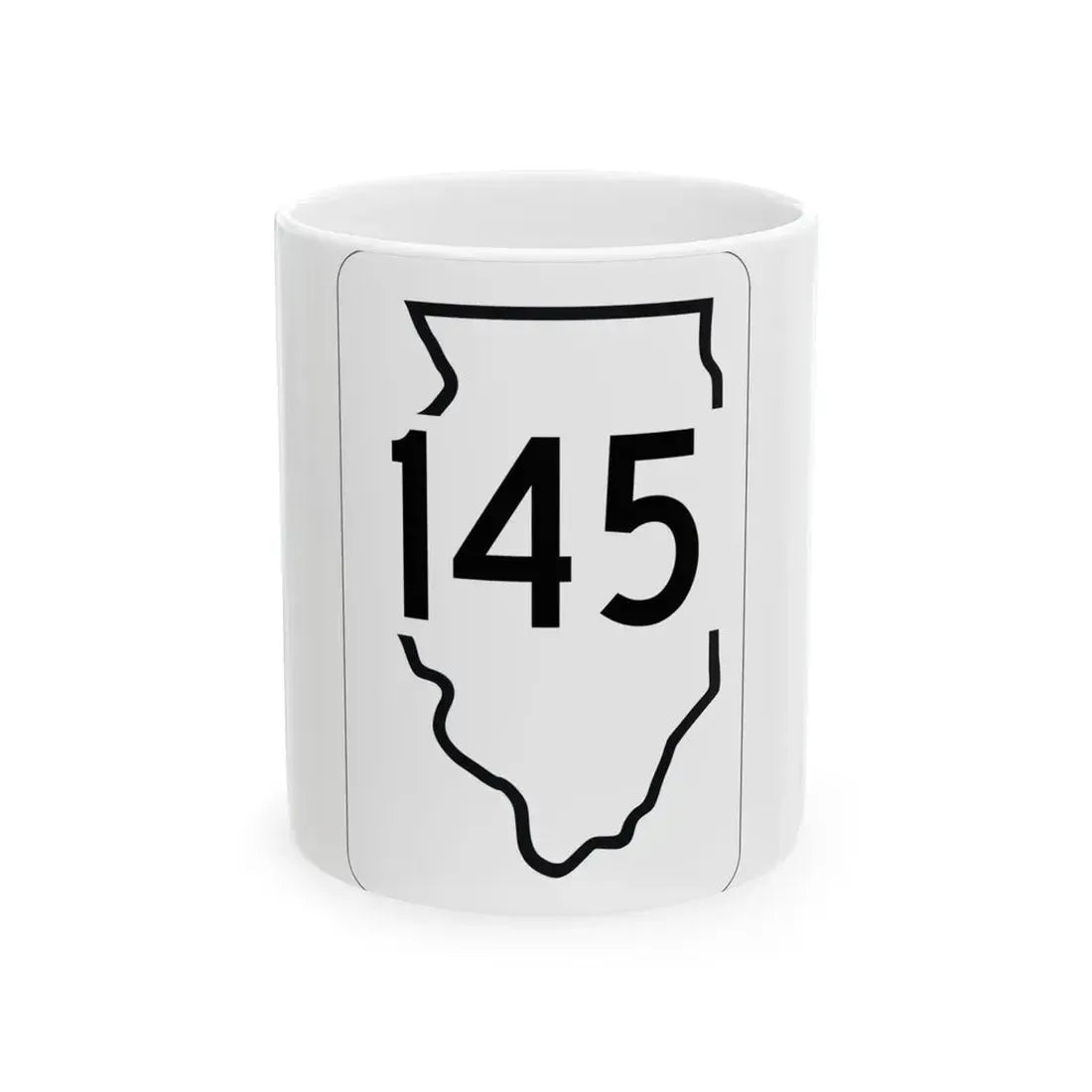 Illinois 145 1950 (Illinois) (Road Sign) White Coffee Mug 11oz - Go Mug Yourself