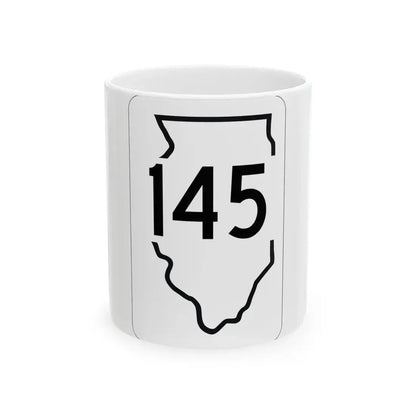 Illinois 145 1950 (Illinois) (Road Sign) White Coffee Mug 11oz - Go Mug Yourself