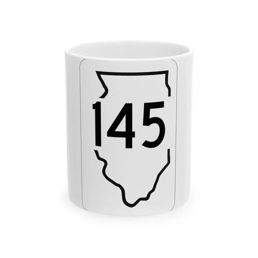 Illinois 145 1950 (Illinois) (Road Sign) White Coffee Mug 11oz - Go Mug Yourself
