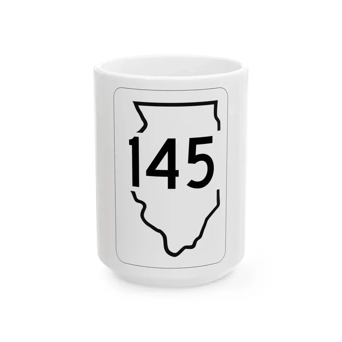 Illinois 145 1950 (Illinois) (Road Sign) White Coffee Mug 15oz - Go Mug Yourself