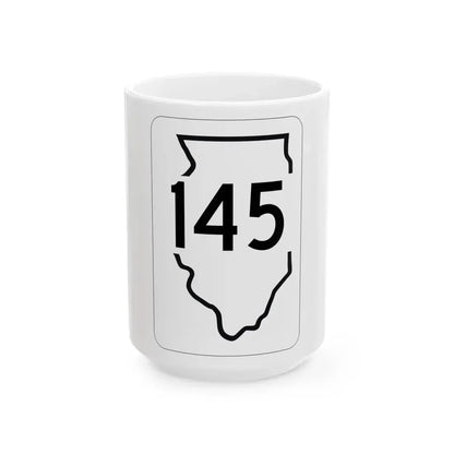 Illinois 145 1950 (Illinois) (Road Sign) White Coffee Mug 15oz - Go Mug Yourself