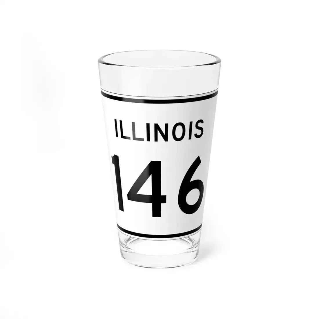 Illinois 146 (Illinois) (Road Sign) Pint Glass 16oz 16oz - Go Mug Yourself