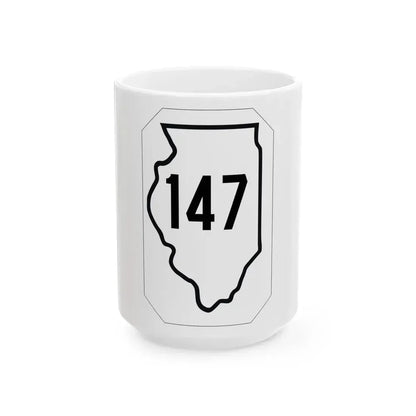 Illinois 147 1926 (Illinois) (Road Sign) White Coffee Mug 15oz - Go Mug Yourself