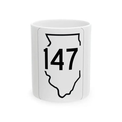 Illinois 147 1950 (Illinois) (Road Sign) White Coffee Mug 11oz - Go Mug Yourself