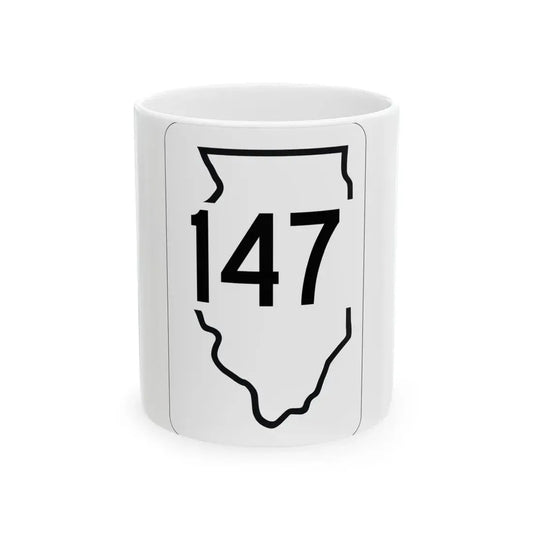 Illinois 147 1950 (Illinois) (Road Sign) White Coffee Mug 11oz - Go Mug Yourself