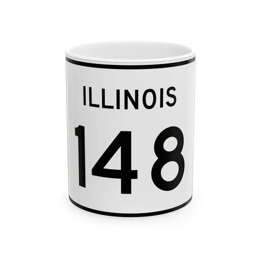 Illinois 148 (Illinois) (Road Sign) White Coffee Mug 11oz - Go Mug Yourself