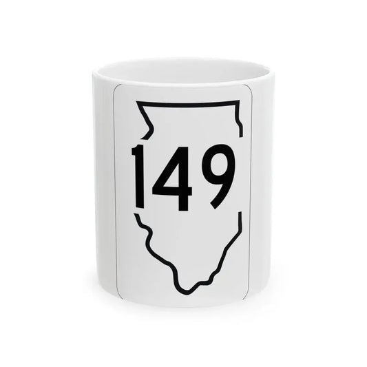 Illinois 149 1950 (Illinois) (Road Sign) White Coffee Mug 11oz - Go Mug Yourself