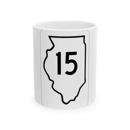 Illinois 15 1950 (Illinois) (Road Sign) White Coffee Mug 11oz - Go Mug Yourself