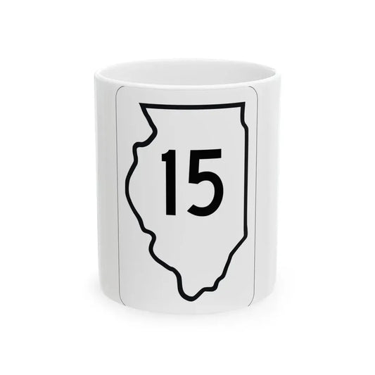 Illinois 15 1950 (Illinois) (Road Sign) White Coffee Mug 11oz - Go Mug Yourself