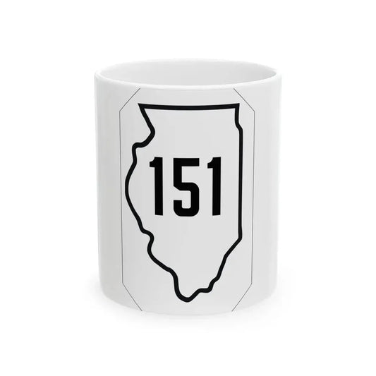 Illinois 151 1926 (Illinois) (Road Sign) White Coffee Mug 11oz - Go Mug Yourself