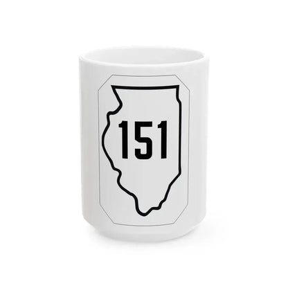 Illinois 151 1926 (Illinois) (Road Sign) White Coffee Mug 15oz - Go Mug Yourself