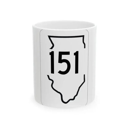 Illinois 151 1950 (Illinois) (Road Sign) White Coffee Mug 11oz - Go Mug Yourself