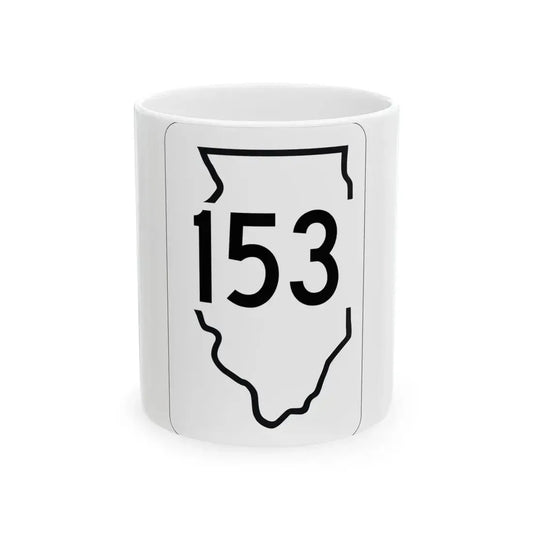 Illinois 153 1950 (Illinois) (Road Sign) White Coffee Mug 11oz - Go Mug Yourself