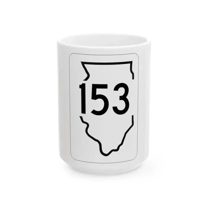 Illinois 153 1950 (Illinois) (Road Sign) White Coffee Mug 15oz - Go Mug Yourself