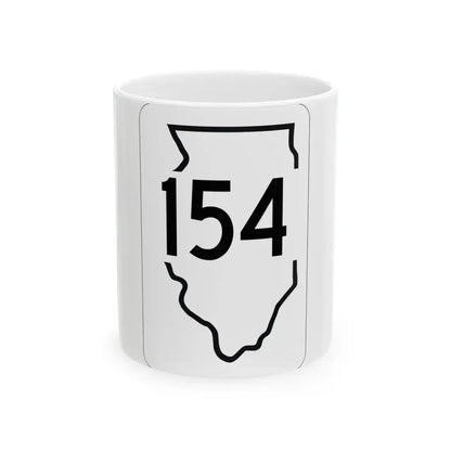 Illinois 154 1950 (Illinois) (Road Sign) White Coffee Mug 11oz - Go Mug Yourself