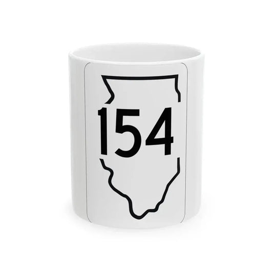 Illinois 154 1950 (Illinois) (Road Sign) White Coffee Mug 11oz - Go Mug Yourself